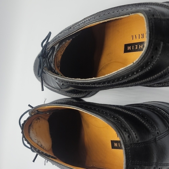 Vintage Florsheim Imperial Mens Black Lace Up Derby Wingtip Dress Shoes Size 12B main image 7